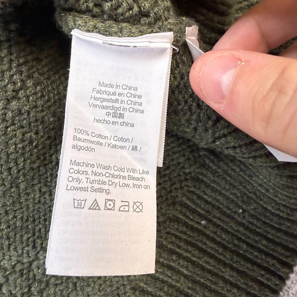 J Crew Sweater Mens XL Green Guernsey Stitch Textured Knit Fisherman Crewneck - Picture 5 of 9